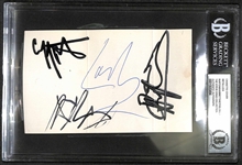 Metallica: Rare Group Signed UK Ride The Lightning Cassette Tape Cover w/ Original Lineup (Beckett/BAS Encapsulated)