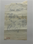 The Who: Keith Moon Personal Carbon Copy Receipt for Napoleon Cognac & Dom Perignon