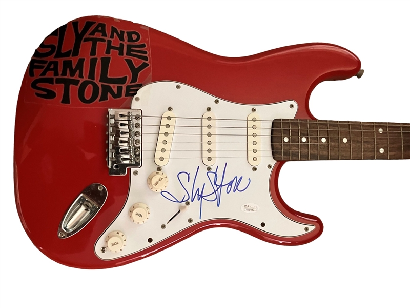 Sly Stone Signed Custom Graphic Strat Style Guitar (JSA LOA)