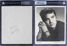 Elvis Presley Superb Signed 1955 Sun Records Promotional Photo (Beckett/BAS Encapsulated)