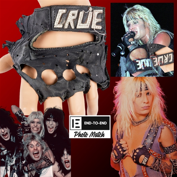 Motley Crue: Vince Neil IMPOSSIBLY RARE “Shout At The Devil” Album Worn & Stage-Worn Definitively Photo-Matched Custom Leather CRUE Glove (1982-1984) (End-to-End Photo Matching LOA)