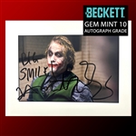 Heath Ledger Incredibly Rare Signed Official 8" x 10" Warner Bros Photograph as "The Joker" from "The Dark Knight" with Beckett/BAS Graded GEM MINT 10 Autograph!