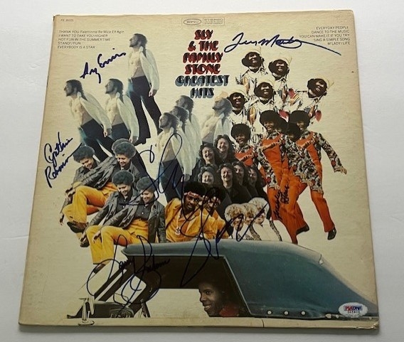 Sly and the Family Stone Group Signed "Greatest Hits" Album Cover (6 Sigs)(PSA/DNA Sticker)