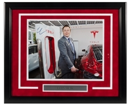 Elon Musk Signed Tesla Photo in Framed Display (PSA/DNA LOA)