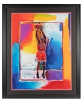 Michael Jordan Signed 24" x 31" Peter Max Lithograph in Framed Display (UDA Sticker)(PSA/DNA LOA)