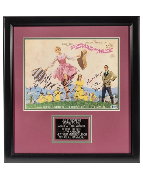 Sound of Music Cast Signed 10" x 13" Photo with Julie Andrews in Framed Display (7 Sigs)(Beckett/BAS LOA)