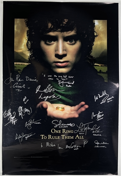 Lord of the Rings Cast Signed Full Size One-Sheet Poster w/ Elijah Wood, Orlando Bloom, Andy Serkis & More! (Beckett/BAS)(Third Party Guaranteed)