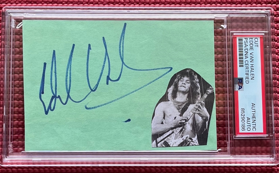 Eddie Van Halen Signed 3.5” x 5” Album Page (PSA/DNA Encapsulated)