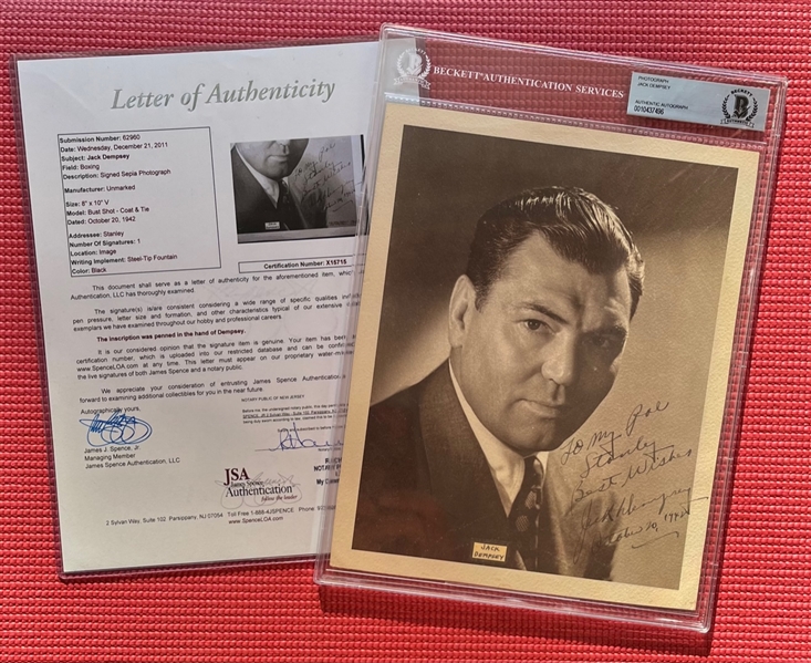 Patrick Dempsey Vintage 1942 Signed 8” x 10” Photo (JSA LOA)(Beckett/BAS Encapsulated)