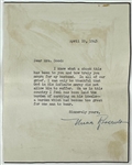 Eleanor Roosevelt Amazing Typed Signed Letter With Extraordinary Content About FDRs Passing (Third Party Guaranteed)