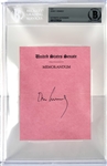 President John F. Kennedy Superbly Signed 4" x 5.25" U.S. Senate Stationary Page (Beckett/BAS Encapsulated)
