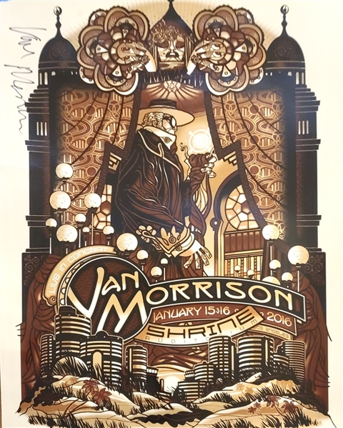 Van Morrison Rare Signed Limited Edition Concert Poster :: Jan 15 & 16, 2016 :: Shrine Auditorium, Los Angeles (Third Party Guaranteed)