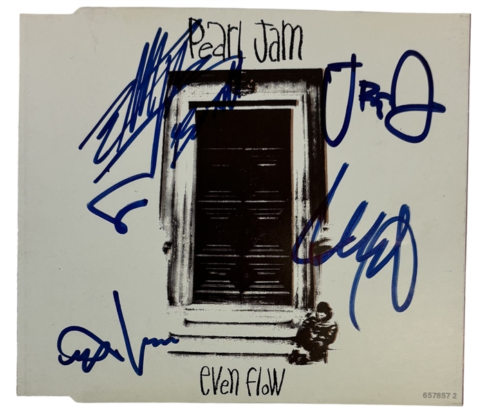 Pearl Jam: Fully Group Signed "Even Flow" CD Cover w/ Disc (PSA/DNA LOA)(Ex. John Brennan Collection)
