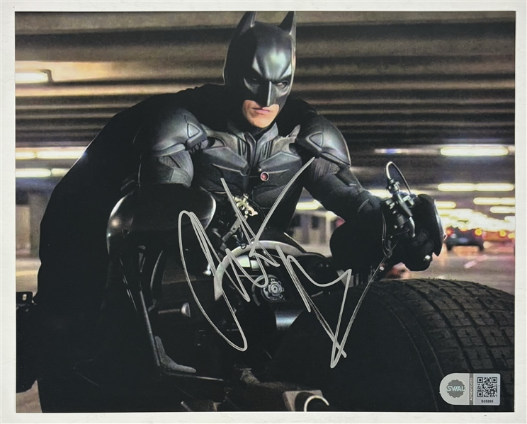 Christian Bale Signed 8" x 10" Batman Photograph (SWAU Holo)