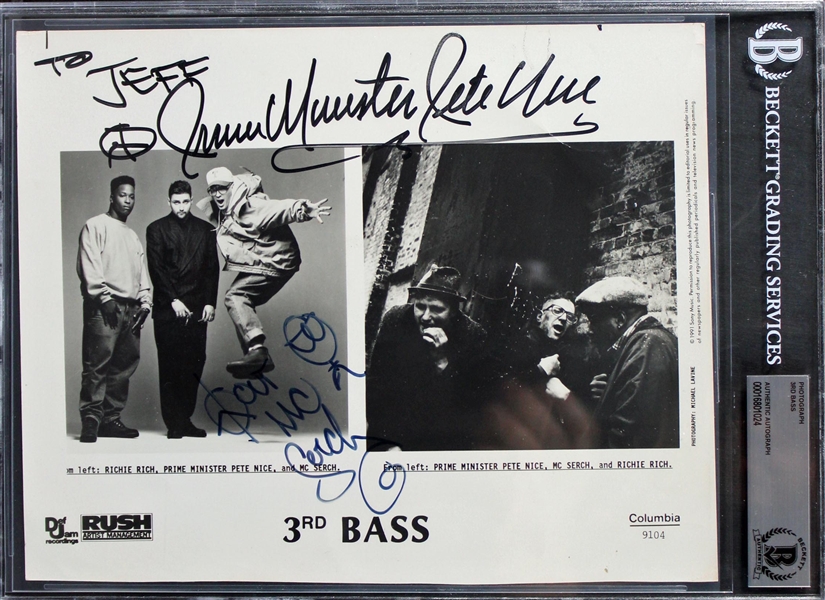 3rd Bass: MC Serch & Prime Minister Pete Nice Signed & Inscribed 8" x 10" Promo Photo (Beckett/BAS Encapsulated)