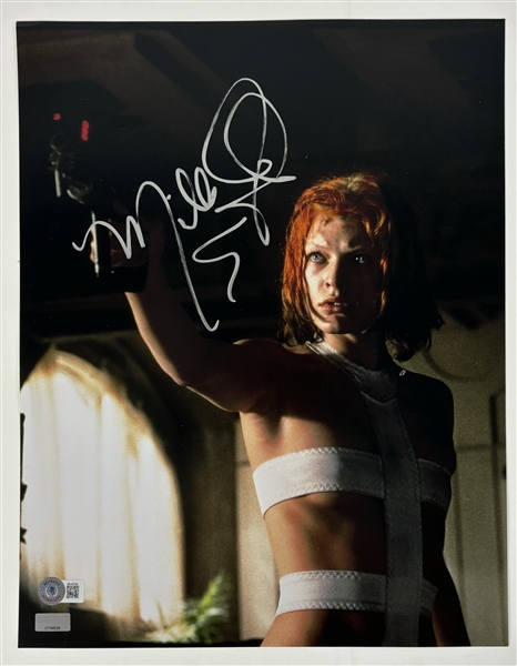 Milla Jovovich Signed 11" x 14" Fifth Element Photograph (Beckett/BAS & Celebrity Authentics Holo)