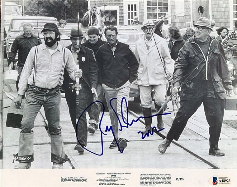 Jaws: Roy Scheider & Jeffrey Kramer Signed Ltd. Ed. 8" x 10" Promo Photo (Beckett/BAS LOA)