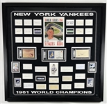 New York Yankees 1961 MASSIVE Custom Framed 43” x 41” Autograph Display (40 Sigs) (PSA Authentication)