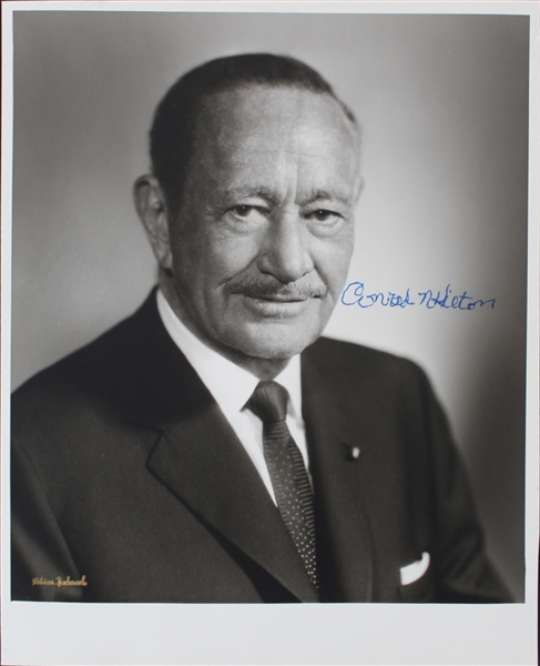 Hilton Hotels: Conrad Hilton Superb Signed 8" x 10" Portrait Photo (Beckett/BAS LOA)