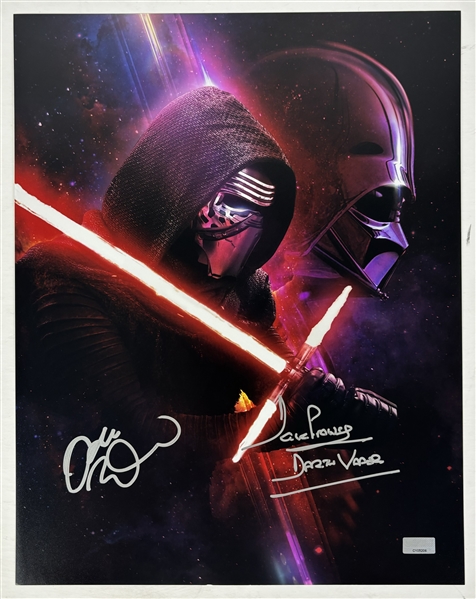 Star Wars: Adam Driver & David Prowse Signed 11" x 14" Photo (Celebrity Authentics)