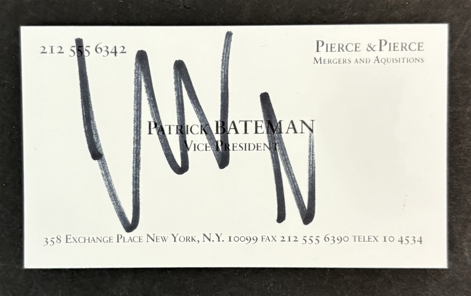 American Psycho: Christian Bale Signed Patrick Bateman Business Card (Beckett/BAS)