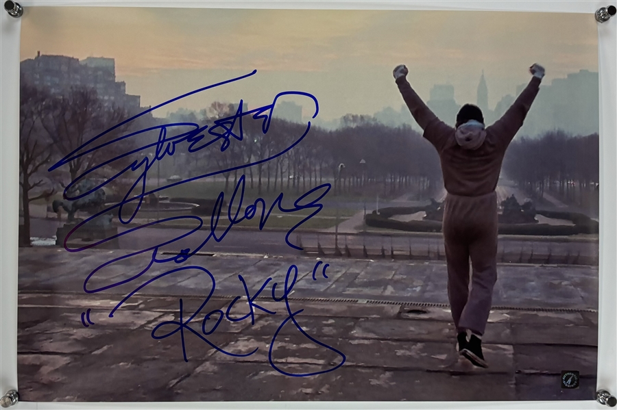 Sylvester Stallone Signed & Inscribed 16" x 20" Rocky Balboa Photo (Celebrity Authentics)