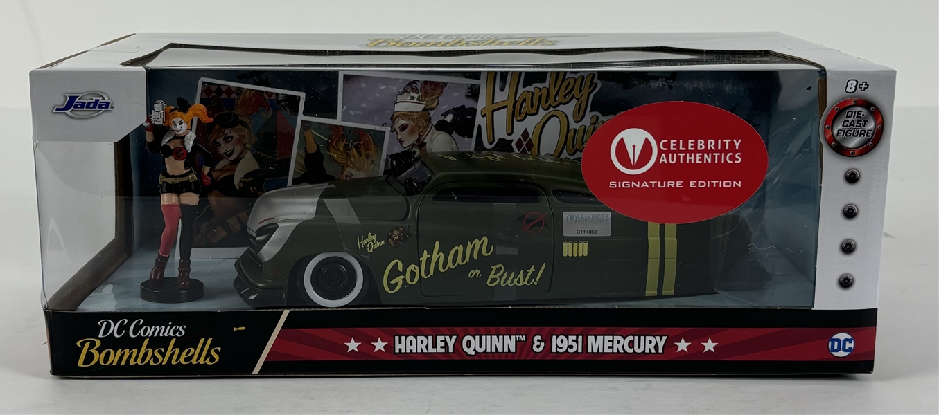 Margot Robbie Signed DC Comics Bombshells Gotham or Bust Harley Quinn Figure & 1951 Mercury 1:24 Scale Die-cast Car (Celebrity Authentics) 