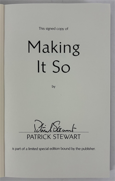 Patrick Stewart Signed "Making It So" Hardcover Book (Third Party Guaranteed)