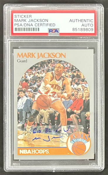 Mark Jackson Signed 1990 NBA Hoops #205 Trading Card (PSA/DNA Encapsulated)