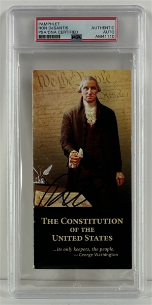 Ron DeSantis Signed "The Constitution of the United States" Pamphlet (PSA/DNA Encapsulated)