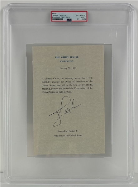 President Jimmy Carter Signed Oath of Office Print (PSA/DNA Encapsulated)