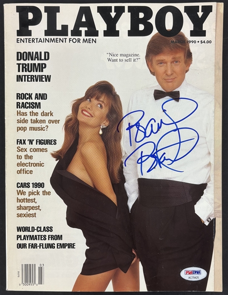 Brandi Brandt Signed 1990 Playboy Magazine Alongside Donald Trump (PSA/DNA COA)