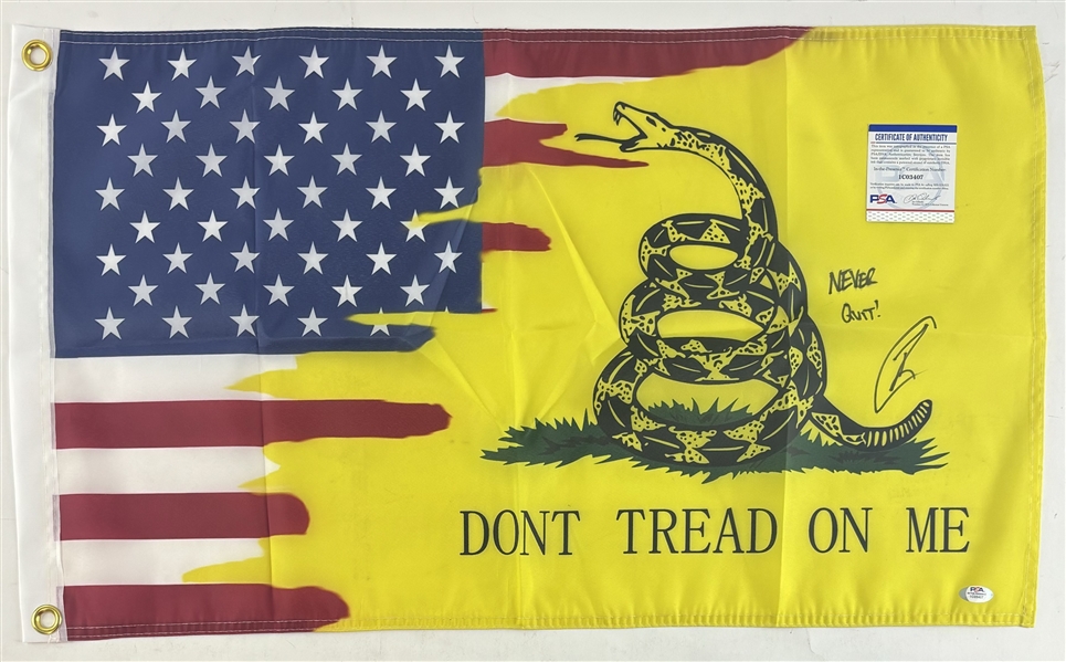 U.S. Navy Seal Robert ONeill Signed "Dont Tread On Me" Flag (PSA/DNA)