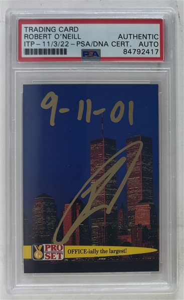 U.S. Navy Seal Robert ONeill Signed Pro-Set Twin Towers Trading Card (PSA/DNA Encapsulated)