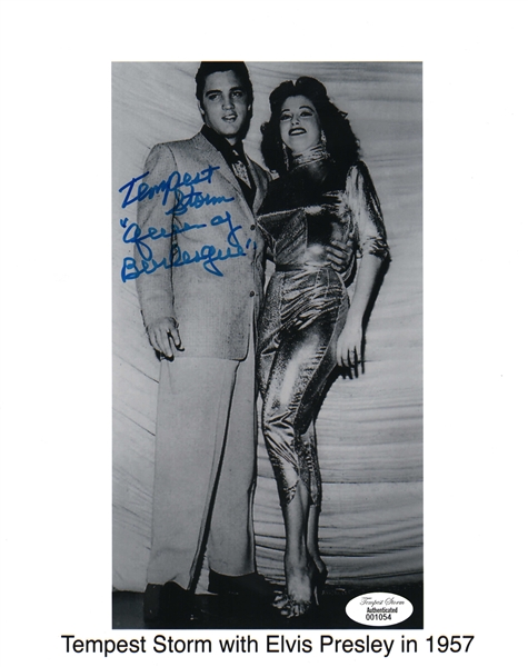 Tempest Storm Lot of Nine (9) Signed 8" x 10" Photos Alongside Elvis Presley (Storm Holo)