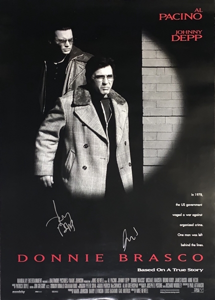 Al Pacino & Johnny Depp Signed "Donnie Brasco" Poster (ACOA)