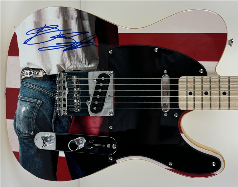 Bruce Springsteen Signed Custom Graphic Telecaster Guitar (Beckett/BAS LOA)	