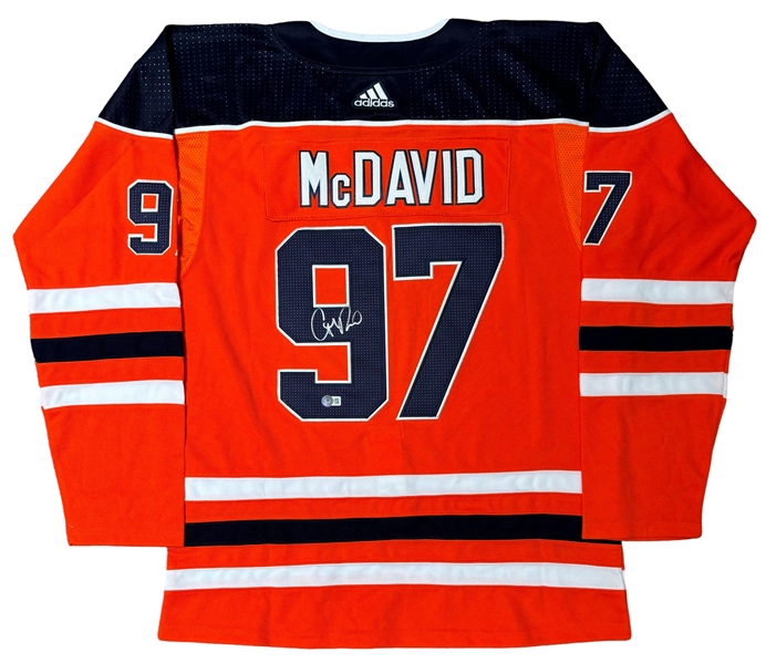 Conor McDavid Signed Edmonton Oilers Game Style Hockey Jersey (Beckett/BAS)