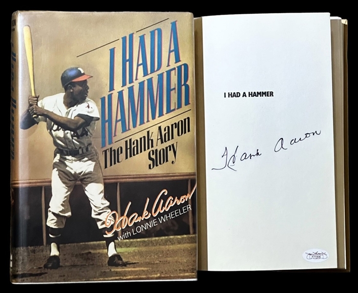 Hank Aaron Signed First Edition Book "I Had A Hammer" (JSA)