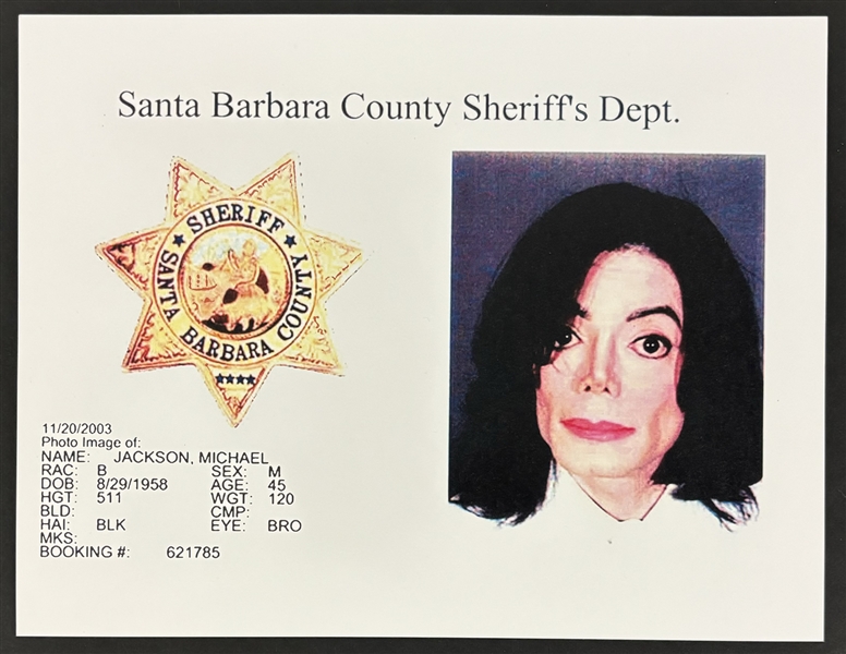 Michael Jacksons Original 2003 Arrest Mugshot from Starfile News Photo Agency 