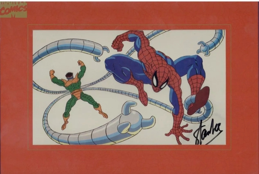 Stan Lee Signed Spider-Man Original 7" x 11" TV Animation Art (JSA LOA)