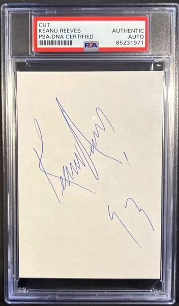 Keanu Reeves Signed 3.5" x 5" Index Card with Rare Early Autograph (PSA/DNA Encapsulated)