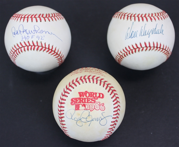 MLB Star Pitchers - Lot of 3 Baseballs including Drysdale, Newhouser, and Clemens (Beckett/BAS) 