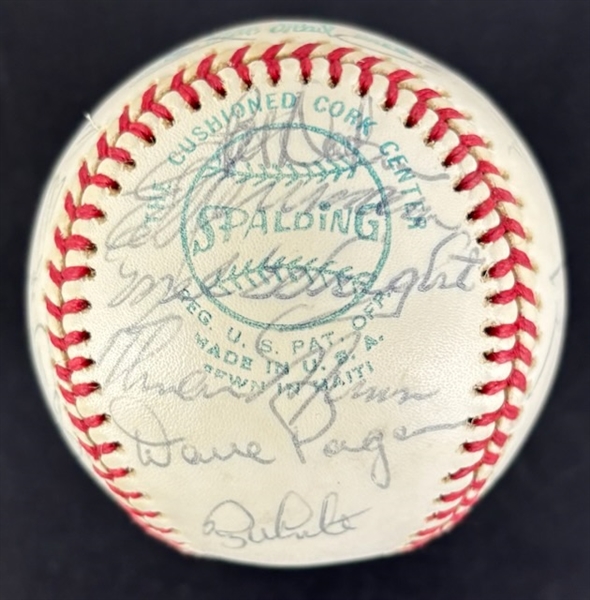 1975 New York Yankees Team Signed Baseball with 24 Signatures including Thurman Munson, Catfish Hunter & Elston Howard (Beckett/BAS)