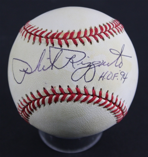 Phil Rizzuto Signed OAL Baseball with "HOF 94" Inscription (Beckett/BAS)