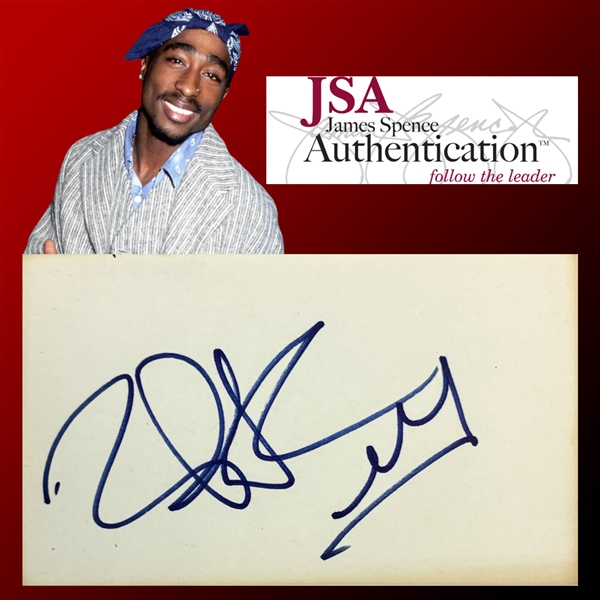 Tupac Shakur Signed 3" x 5" Index Card with Unique Crown Sketch & Detailed Provenance (JSA LOA)