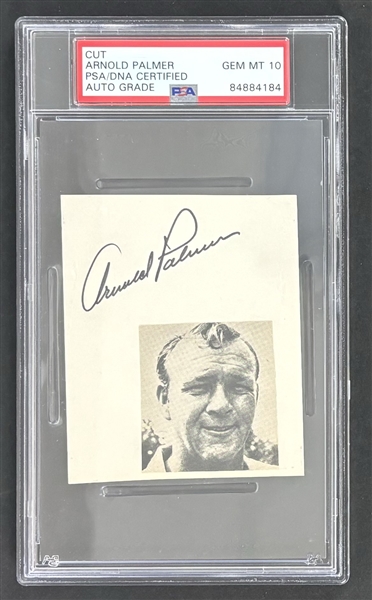 Arnold Palmer Signed 3" x 3.5" Page w/ Gem Mint 10 Auto! (PSA/DNA Encapsulated)