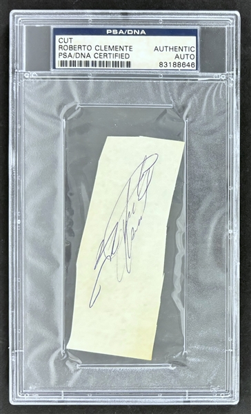 Roberto Clemente Signed 2" x 4" Segment (PSA/DNA Encapsulated)