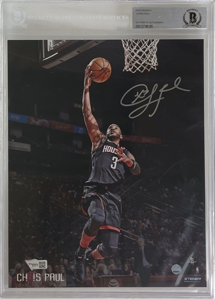 Chris Paul Signed 8" x 10" Color Photo (Beckett/BAS Encapsulated)