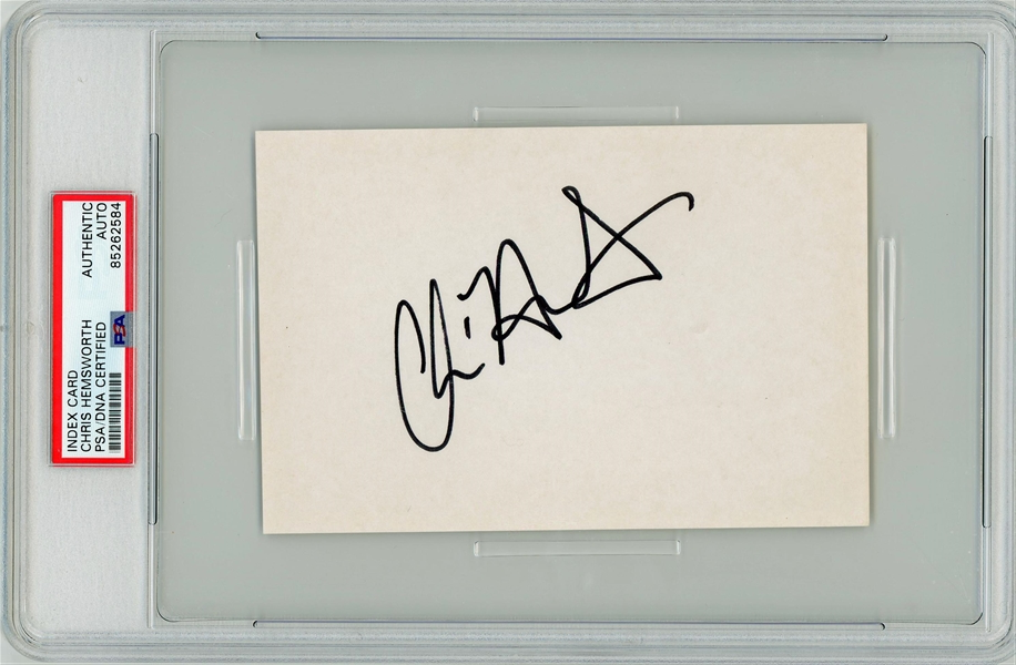 Chris Hemsworth Signed 4" x 6" Index Card (PSA/DNA Encapsulated)